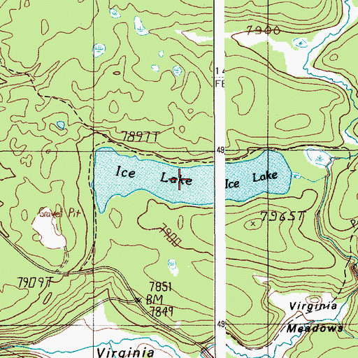 Topographic Map of Ice Lake, WY
