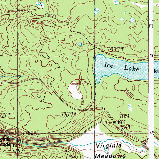 Topographic Map of Ice Lakes Trail, WY