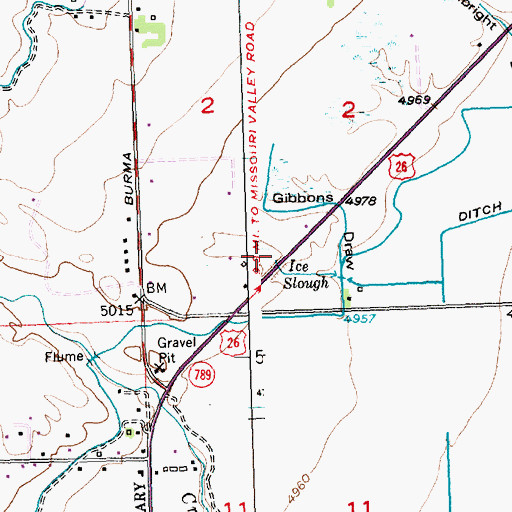 Topographic Map of Ice Slough, WY