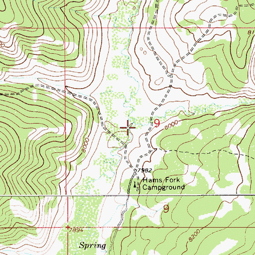 Topographic Map of Indian Creek, WY