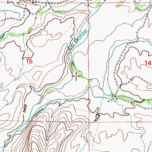 Topographic Map of Indian Creek, WY