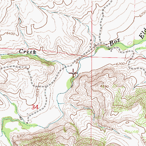 Topographic Map of Indian Creek, WY