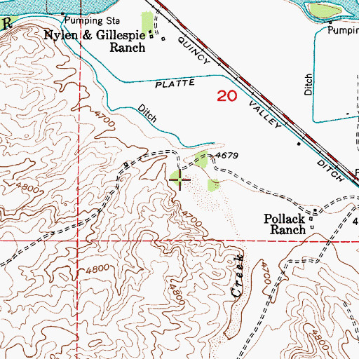 Topographic Map of Indian Creek, WY