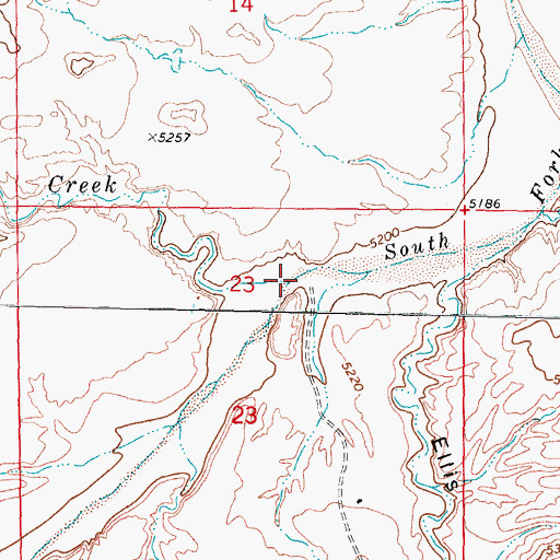 Topographic Map of Indian Creek, WY