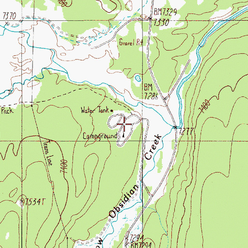 Topographic Map of Indian Creek Campground, WY