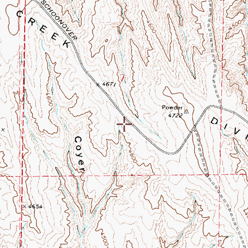 Topographic Map of Indian Creek Divide, WY