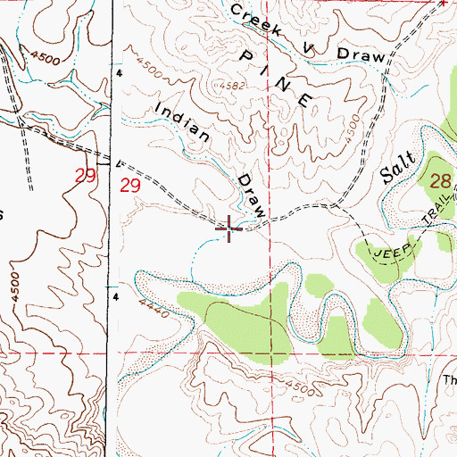 Topographic Map of Indian Draw, WY