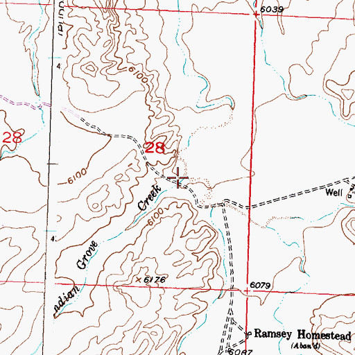 Topographic Map of Indian Grove Creek, WY