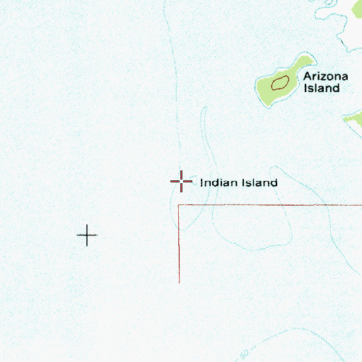 Topographic Map of Indian Island, WY