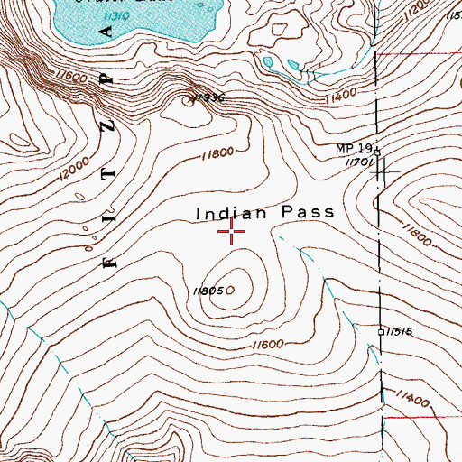 Topographic Map of Indian Pass, WY