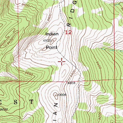 Topographic Map of Indian Ridge, WY