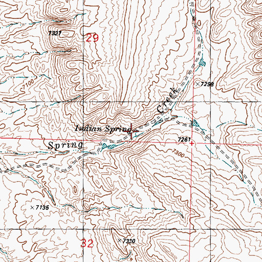 Topographic Map of Indian Spring, WY