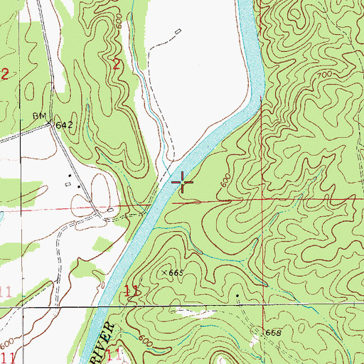 Topographic Map of Fredrick Ferry (historical), AL