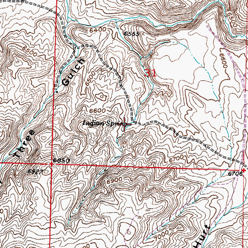 Topographic Map of Indian Spring, WY