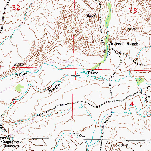 Topographic Map of Indian Springs Creek, WY