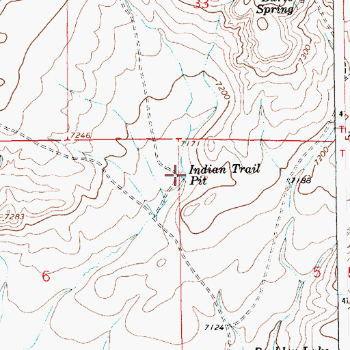 Topographic Map of Indian Trail Pit, WY
