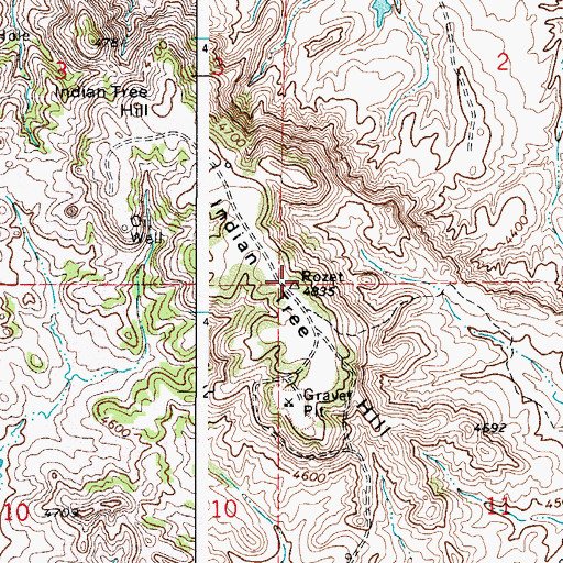 Topographic Map of Indian Tree Hill, WY