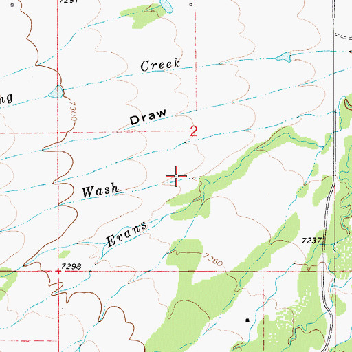 Topographic Map of Ingersoll Wash, WY