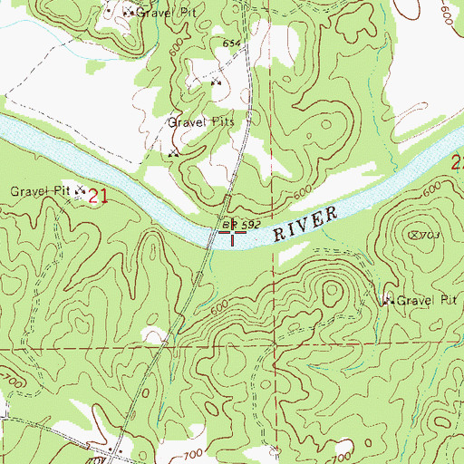 Topographic Map of Germany Ferry (historical), AL