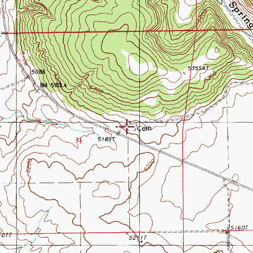 Topographic Map of Inyan Kara Cemetery, WY