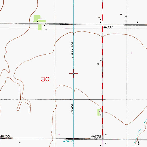 Topographic Map of Iowa Lateral, WY