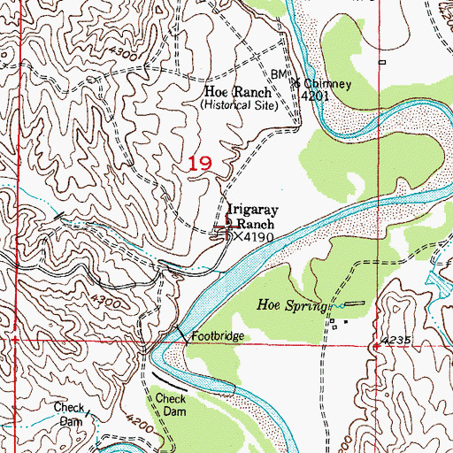 Topographic Map of Irigaray Ranch, WY