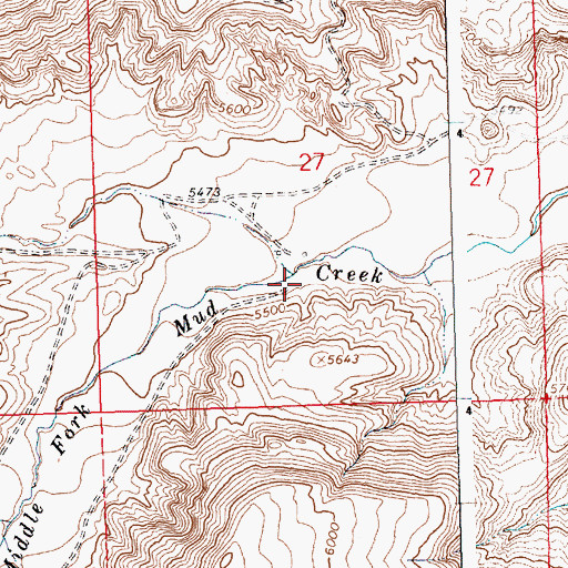 Topographic Map of Iron Creek, WY