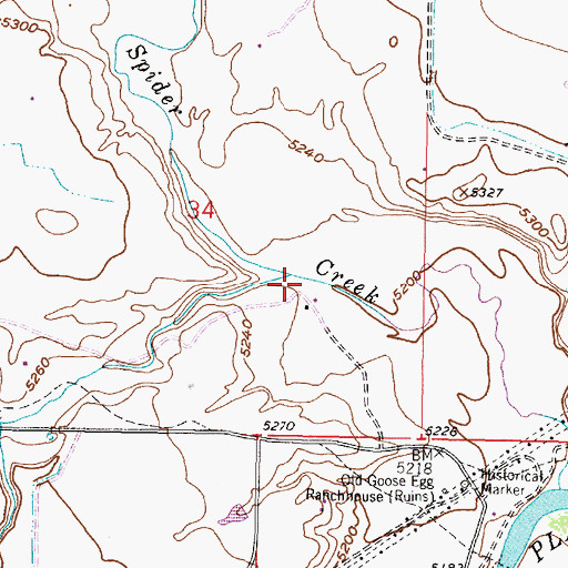 Topographic Map of Iron Creek, WY