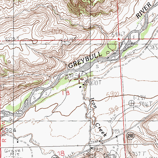 Topographic Map of Iron Creek, WY