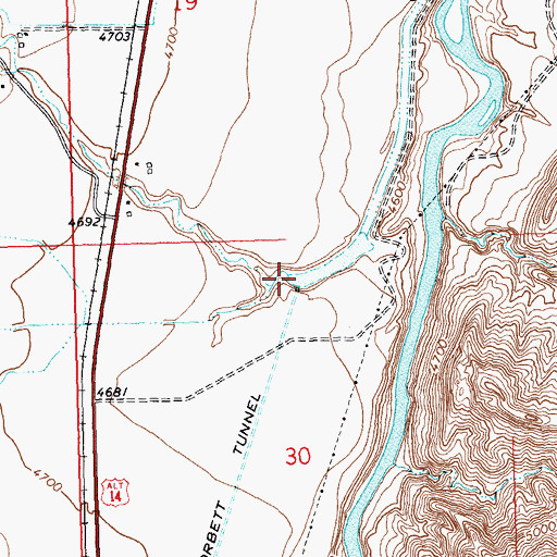 Topographic Map of Iron Creek, WY