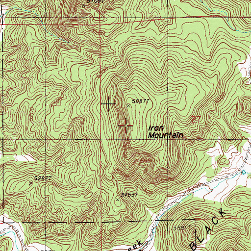 Topographic Map of Iron Mountain, WY