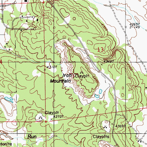Topographic Map of Iron Mountain, WY