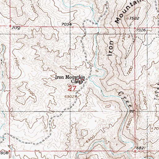 Topographic Map of Iron Mountain Camp, WY