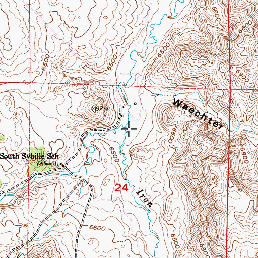 Topographic Map of Iron Mountain Creek, WY