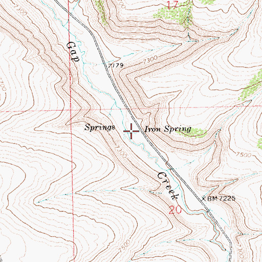 Topographic Map of Iron Spring, WY