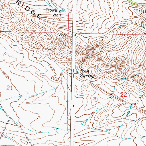Topographic Map of Iron Spring, WY