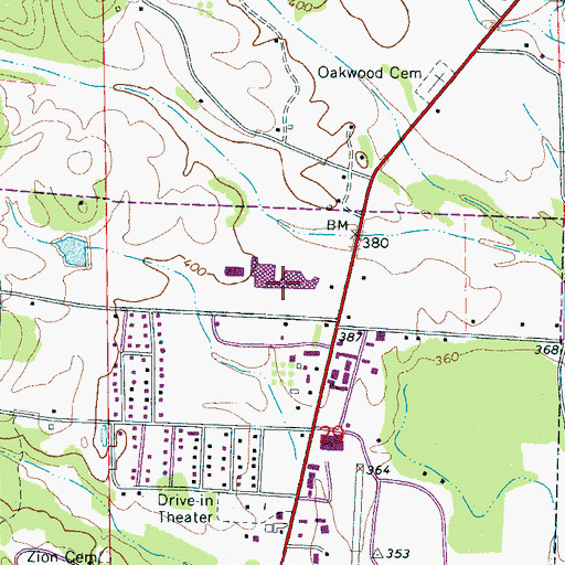 Topographic Map of Brewer State Junior College, AL