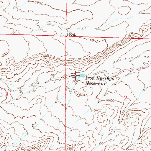 Topographic Map of Iron Springs Reservoir, WY