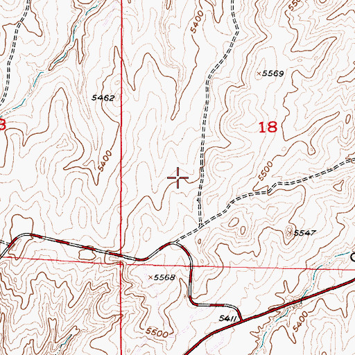 Topographic Map of Irvine Cow Camp, WY