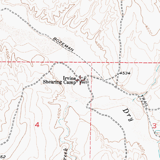 Topographic Map of Irvine Shearing Camp, WY