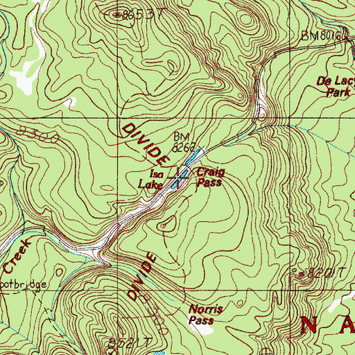 Topographic Map of Isa Lake, WY