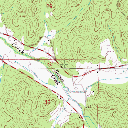 Topographic Map of Beaver Church, AL