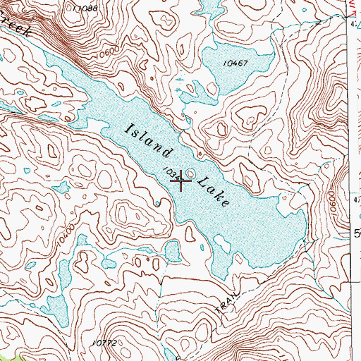 Topographic Map of Island Lake, WY