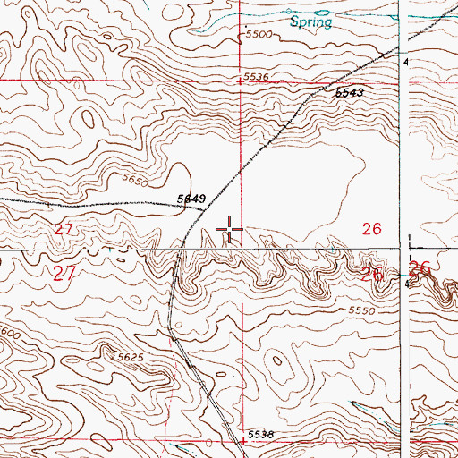 Topographic Map of J H D School, WY