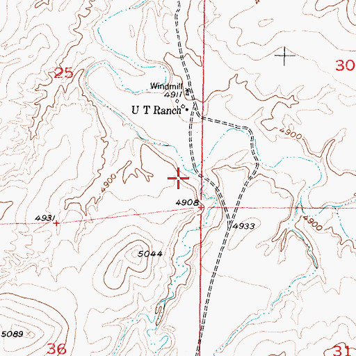 Topographic Map of J J Draw, WY