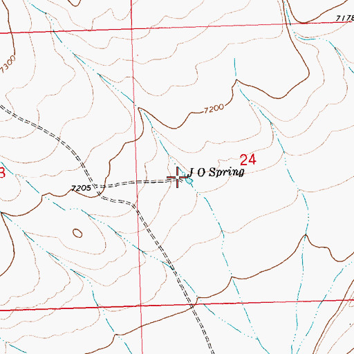 Topographic Map of J O Spring, WY