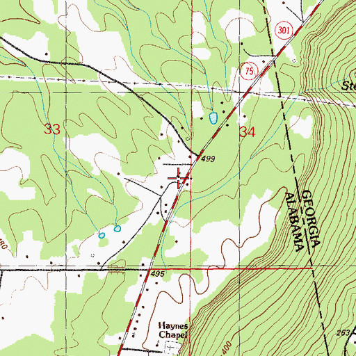 Topographic Map of Life and Praise Temple, AL