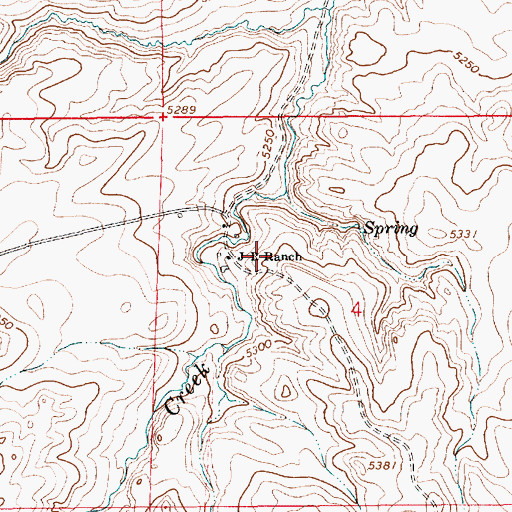 Topographic Map of J R Ranch, WY