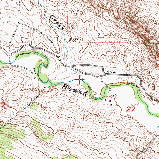 Topographic Map of Jack Creek, WY