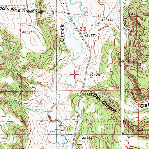 Topographic Map of Oak Canyon, WY